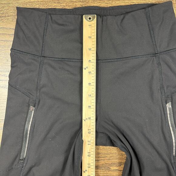 Athleta Rainier Tight Pants Womens Medium Black High Rise Leggings Pocket - Picture 7 of 12